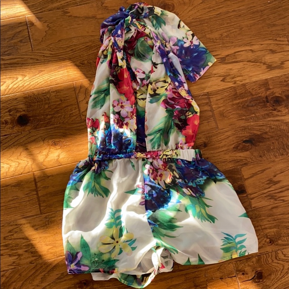 Floral tie romper